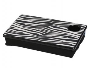 Free Ship Zebra Black White Lap Desk Tray Cup Holder By Roomitup