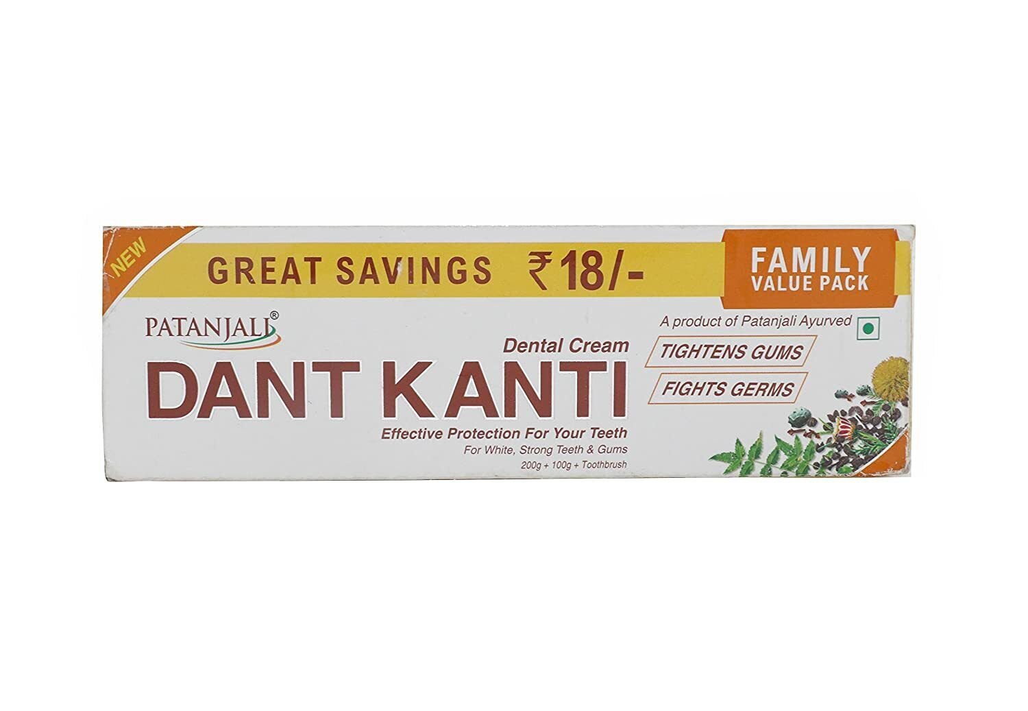 6x 100g (3.5oz) Patanjali Dant Kanti Herbal Toothpaste Ayurvedic Dental Hygine