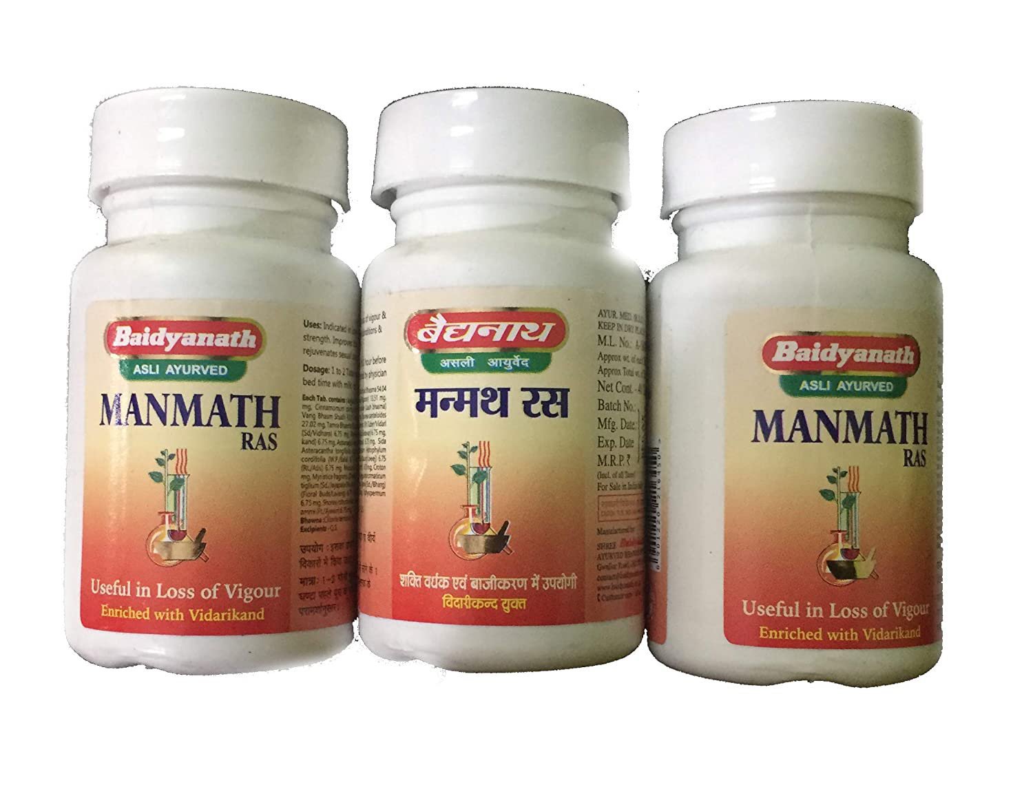 3 pc Baidyanath Manmath Ras, 40 Tablet for men fast shipping