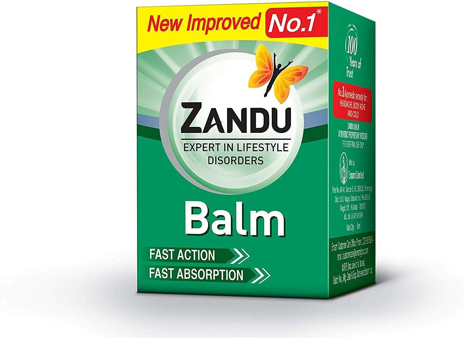 6x Zandu Balm Headache Cold Body Pain Relief Migraine Ayurvedic 8ml