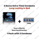 Durex Extra Time for Men Long lasting time in bed- 3 Condoms