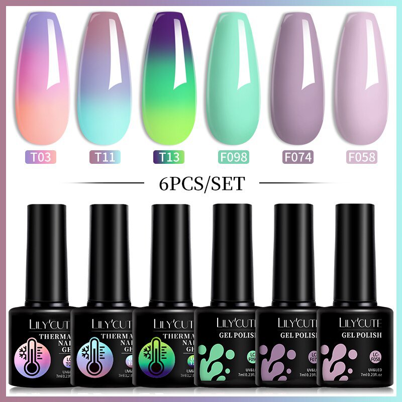 Thermal Gel Nail Polish Set Winter 6PCs/Set Color 55635-10