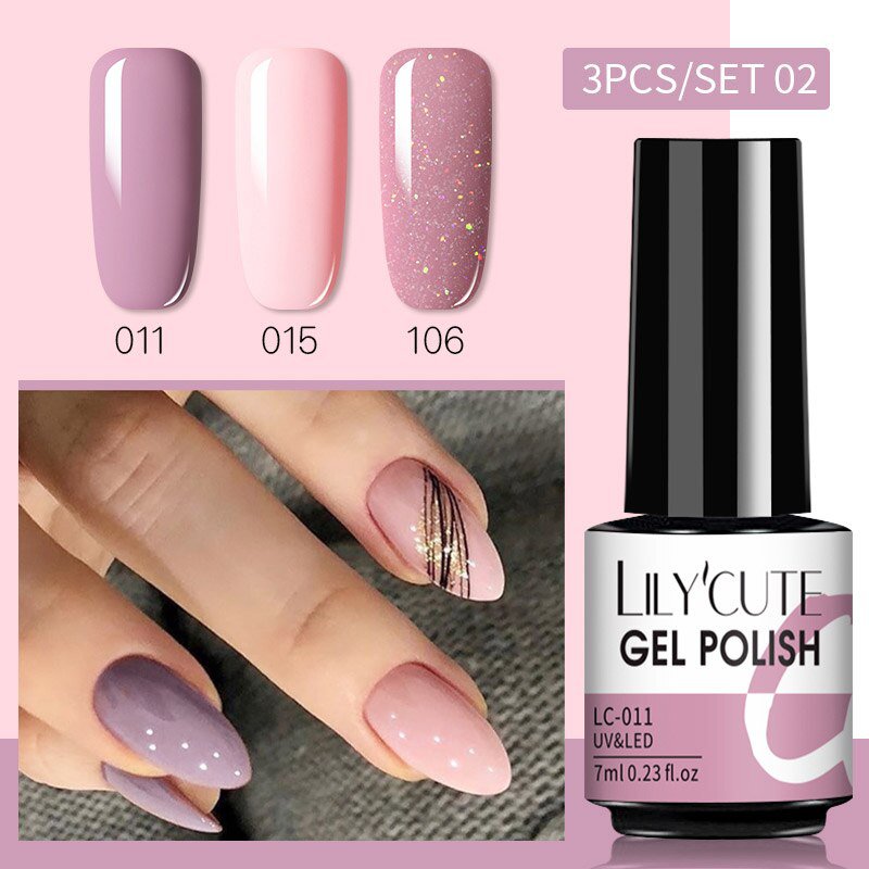 Gel Nail Polish Manicure 3PCs Set 02