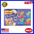 Friskies Pate Seafood & Chicken Variety Pack Canned Cat Food, 1 packs 40 cans,2 Packs 80 cans