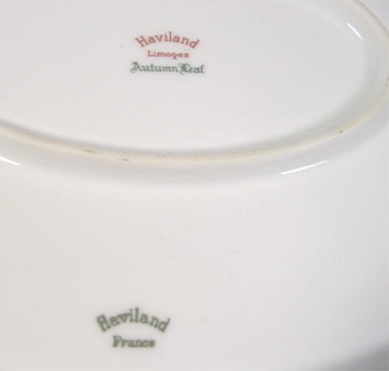 HAVILAND LIMOGES CHINA AUTUMN LEAF GOLD TRIM FRANCE LARGE OVAL SERVING