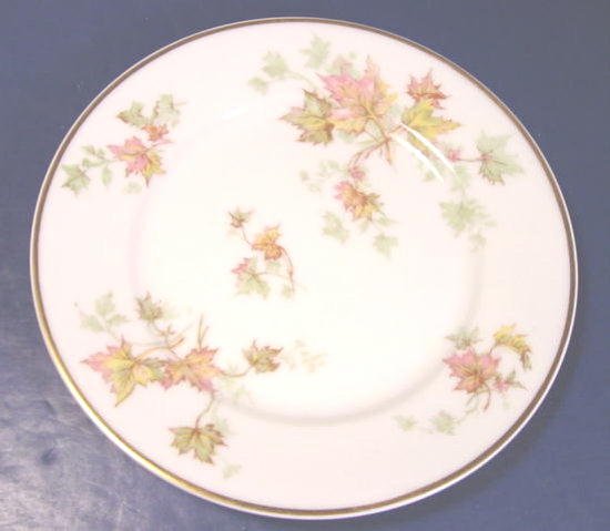 HAVILAND LIMOGES CHINA AUTUMN LEAF GOLD TRIM FRANCE BREAD AND BUTTER ...