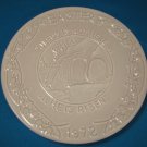 Frankoma Easter plate 1972 Oral Roberts Association Tulsa OK. pottery, Jesus is not here He is Risen