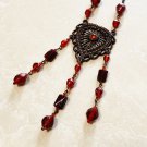 Antique Victorian Girandole Red Copper Long Necklace