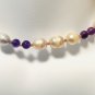 Pink Freshwater Pearl Purple Amethyst Beaded Necklace