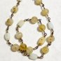 Genuine Yellow Agate Milky Quartz Chain Link Necklace