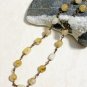 Genuine Yellow Agate Milky Quartz Chain Link Necklace