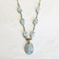 Green Purple Flower Agate, Peridot Long Boho Necklace