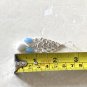 Natural Gemstone Chandelier Silver Earrings (Blue Agate Milky Quartz)