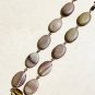 Brown Dendritic Jasper Agate Boho Long Necklace, Natural Gemstone Pendant Copper Chain