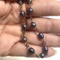 Genuine Peacock Freshwater Pearl Bracelet, Copper Chain