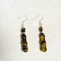 Natural Gemstone Tigers Eye Silver Dangle Drop Earrings