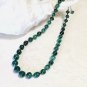 Hunter Green Genuine Natural Malachite Graduated Gemstone Beaded Necklace