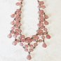 Red Cherry Quartz Chandelier Waterfall Beaded Necklace