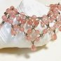 Red Cherry Quartz Chandelier Waterfall Beaded Necklace