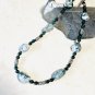 Ethnic Boho Long Necklace w/ Green Natural Gemstone Tree & Moss Agate