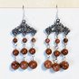 Red Jasper Natural Gemstone Festival Beaded Dangle Earrings
