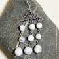 White Magnesite Natural Gemstone Festival Beaded Dangle Silver Earrings