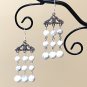 White Magnesite Natural Gemstone Festival Beaded Dangle Silver Earrings
