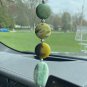 Green Crystal Stone Car Rearview Mirror Charm
