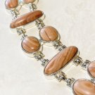 Bracelet with semi-precious stones (Orange Banded Agate)