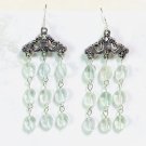 Light Green Natural Gemstone Fluorite Gothic Chandelier Earrings