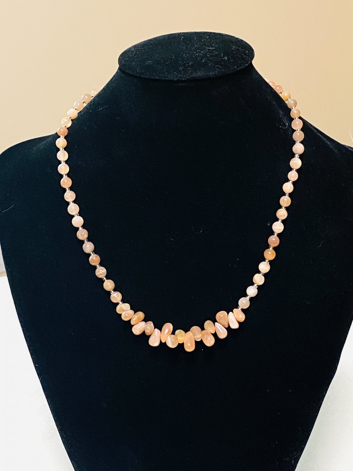 Orange Moonstone Necklace, Genuine Natural Gemstone June Birthstone
