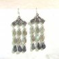 Icy Gray Blue Natural Gemstone Labradorite Gothic Chandelier Earrings