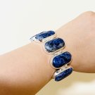 Rigid Bracelet with semi-precious stones ( blue sodalite)