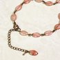 Dreamcatcher Long Necklace with Red Stones-Goldstone (Sun Sitara), Cherry Quartz