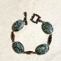 Rustic Natural Green Matte Agate Gemstone Bracelet, Copper Chain