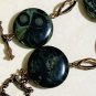 Dark Green Natural Kambamba Jasper Boho Bracelet (Genuine Nebula Stone)