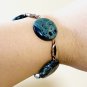 Dark Green Natural Kambamba Jasper Boho Bracelet (Genuine Nebula Stone)