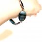 Dark Green Natural Jasper Boho Bracelet (Genuine Green Hair Stone)