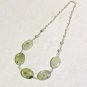 Light Green Prehnite Chain Necklace, Genuine Natural Stone