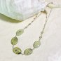 Light Green Prehnite Chain Necklace, Genuine Natural Stone