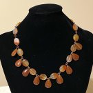 Natural Agate Carnelian Chandelier Drop Necklace, Genuine Natural Stone