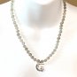 Dark Moonstone Silver Cat on the Moon Necklace, Genuine Gemstone June Birthstone