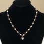Pink Freshwater Pearl Necklace with Cute Pendant, Copper Chain