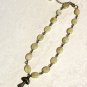 Natural Olive Yellow Opal Necklace, Cute Bronze Mushroom + Genuine Gemstone