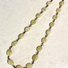 Natural Olive Yellow Opal Necklace + Bronze Chain