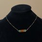 Dyed Agate Necklace, Genuine Gemstone Bar Pendant & Bronze Chain
