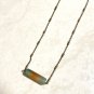 Dyed Agate Necklace, Genuine Gemstone Bar Pendant & Bronze Chain