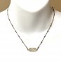 Natural Smoky Quartz Necklace, Genuine Gemstone Bar Pendant & Bronze Chain