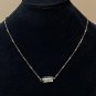 Natural Smoky Quartz Necklace, Genuine Gemstone Bar Pendant & Bronze Chain