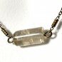 Natural Smoky Quartz Necklace, Genuine Gemstone Bar Pendant & Bronze Chain